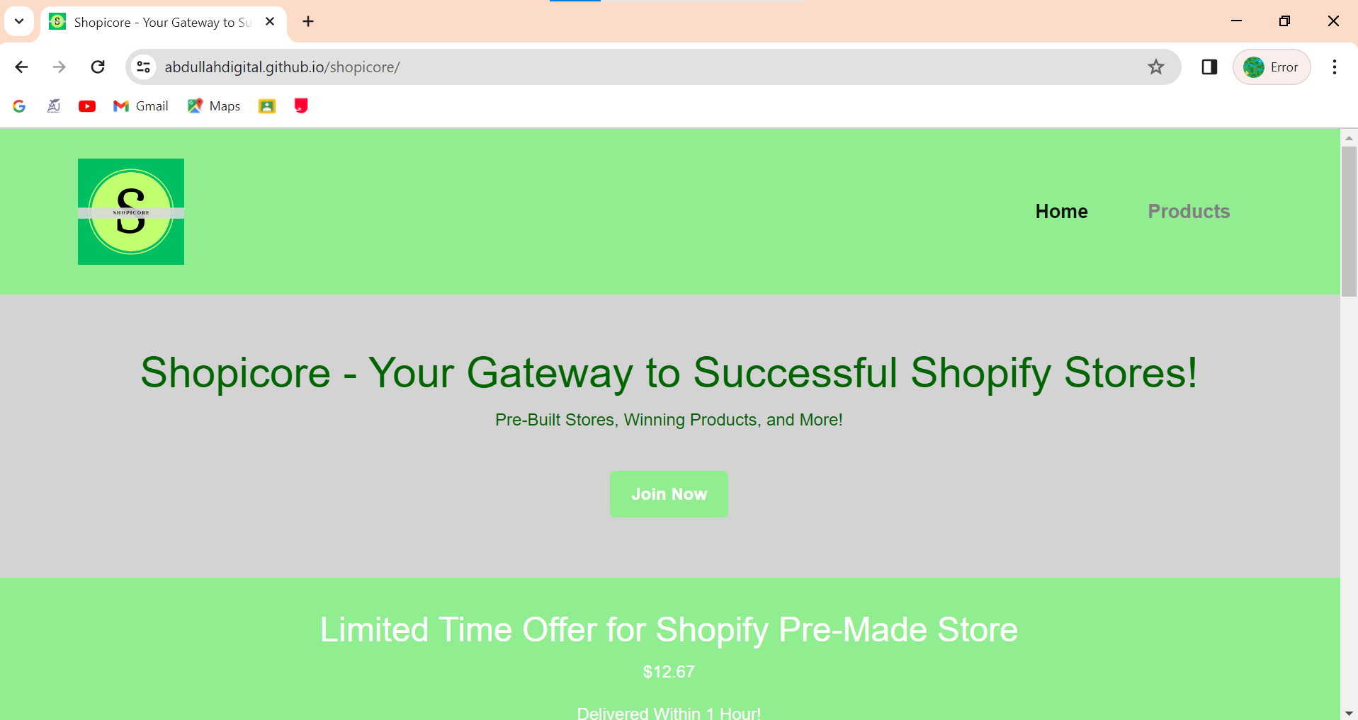 Landing page image not found