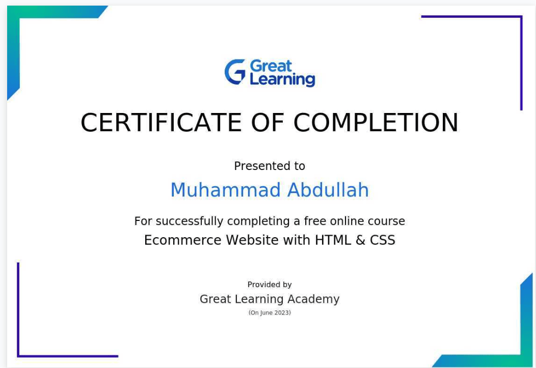 Certificate Image not found